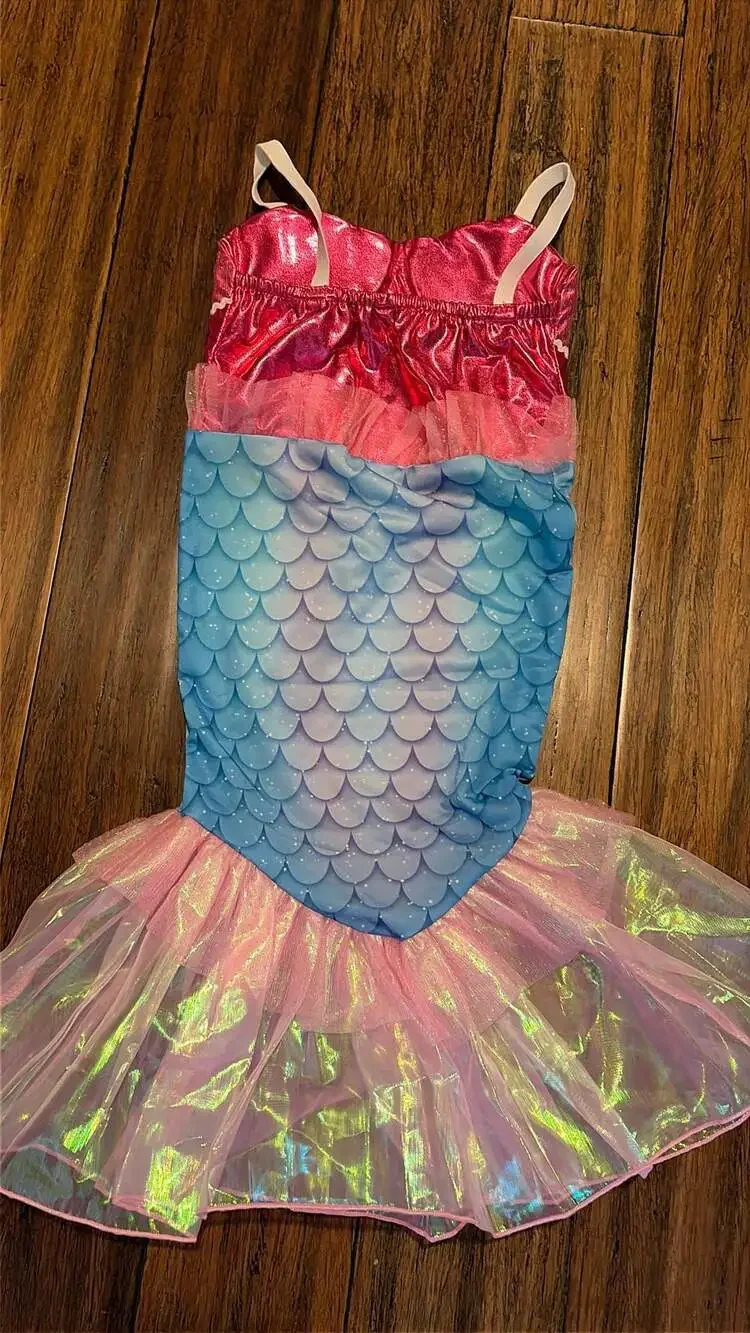 Girls Mermaid Princess Costume Dress with Sparkly Tutu size 3T